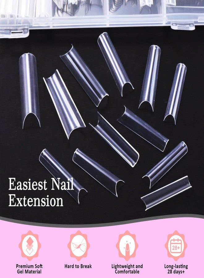 SWEET TREND Tapered Square Fake Nail Tips: Sweet Trend No C Curve Nail Tips for Acrylic Nails 480Pcs 12 Sizes Extra Long Straight Flat Half Cover Nail Extension Kit with Glue Remover & Glue Acrylic Nail Clippers - Image 3